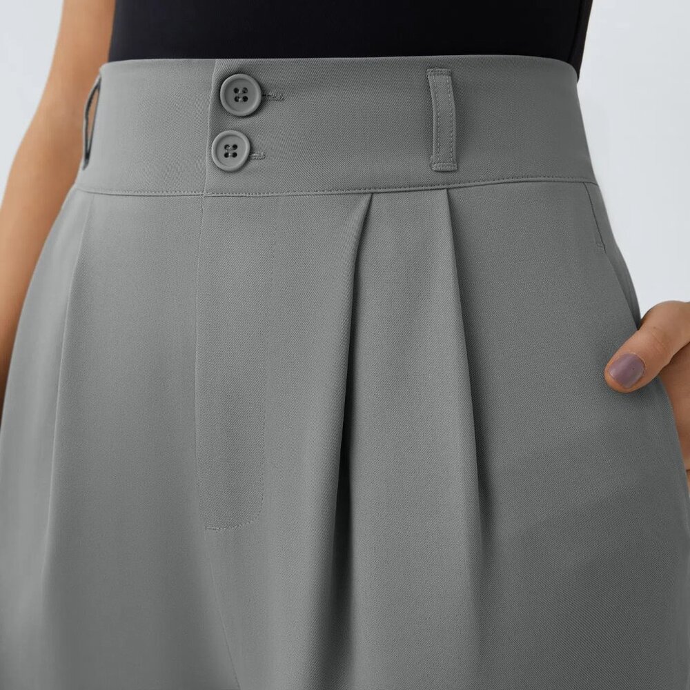 Halara Flex™ High Waisted Zipper Pocket Shirred Straight Leg Trouser Pants - Picture 4 of 14